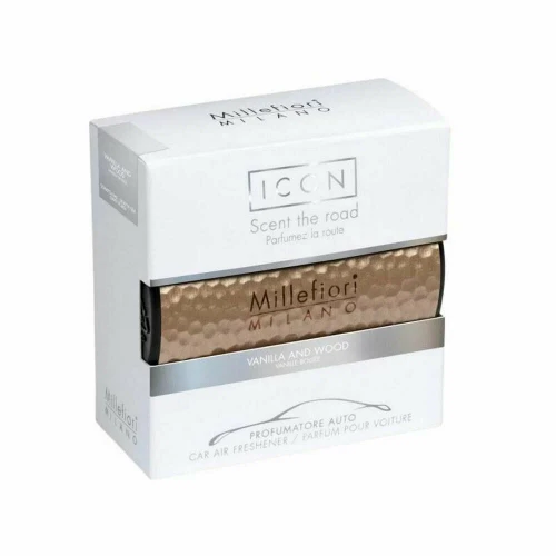 Millefiori Milano ICON / Ароматизатор в авто "Тени металла" Ваниль и дерево CAR AIR FRESHENER ICON "HAMMERED METAL" VANILLA & WOOD