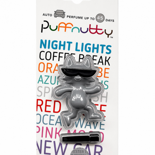 Ароматизатор для автомобиля PUFFNUTTY серый с ароматом NIGHT LIGHTS | НОЧНЫЕ ОГНИ